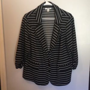 Dress Barn black and white striped blazer